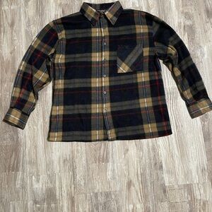 EXCHANGE Black and Tan Plaid Button Down Shirt
